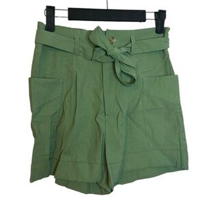 Steve Madden Olive Green Cargo Paperbag Shorts